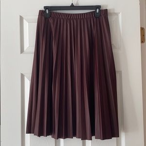 Faux Leather Pleated Skirt
